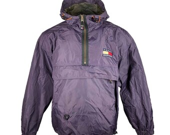 Vintage Tommy Hilfiger Windbreaker Size XL, Y2K 90’s Colorblock Pullover Jacket, Half Zip
