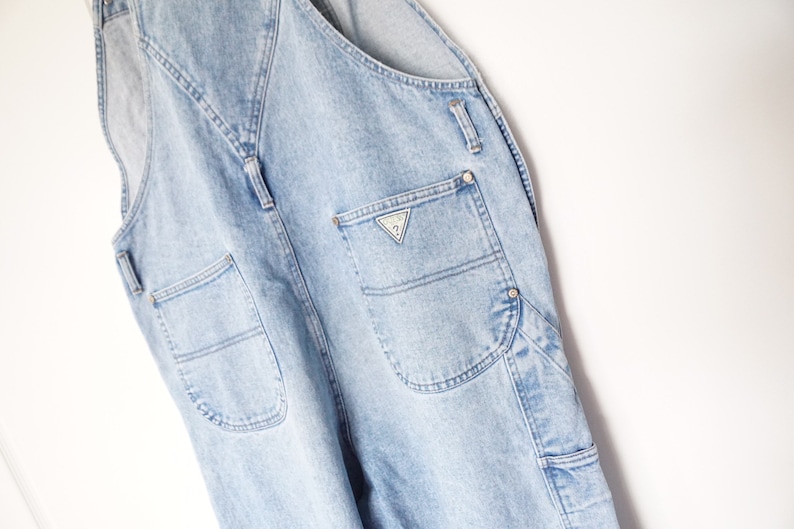 Clothing Gift for Men or Women Retro Hip Hop Fashion Vintage Guess Denim Overalls Size XL 1990\u2019s Jean Overalls