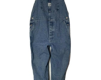 Vintage Lee Riveted Denim Dungarees Large 41
