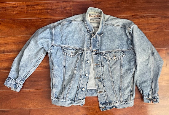 Giacca da camionista Guess Vintage anni '80-'90 in denim blu