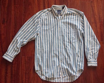 The Gap Jeans Vintage Button Down Denim Jean Shirt Size Med 80s 90s
