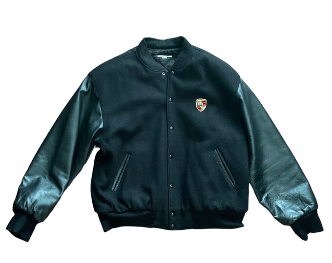 Vintage Porsche Racing Leather Varsity Jacket Size XL 911 996 997 - Etsy
