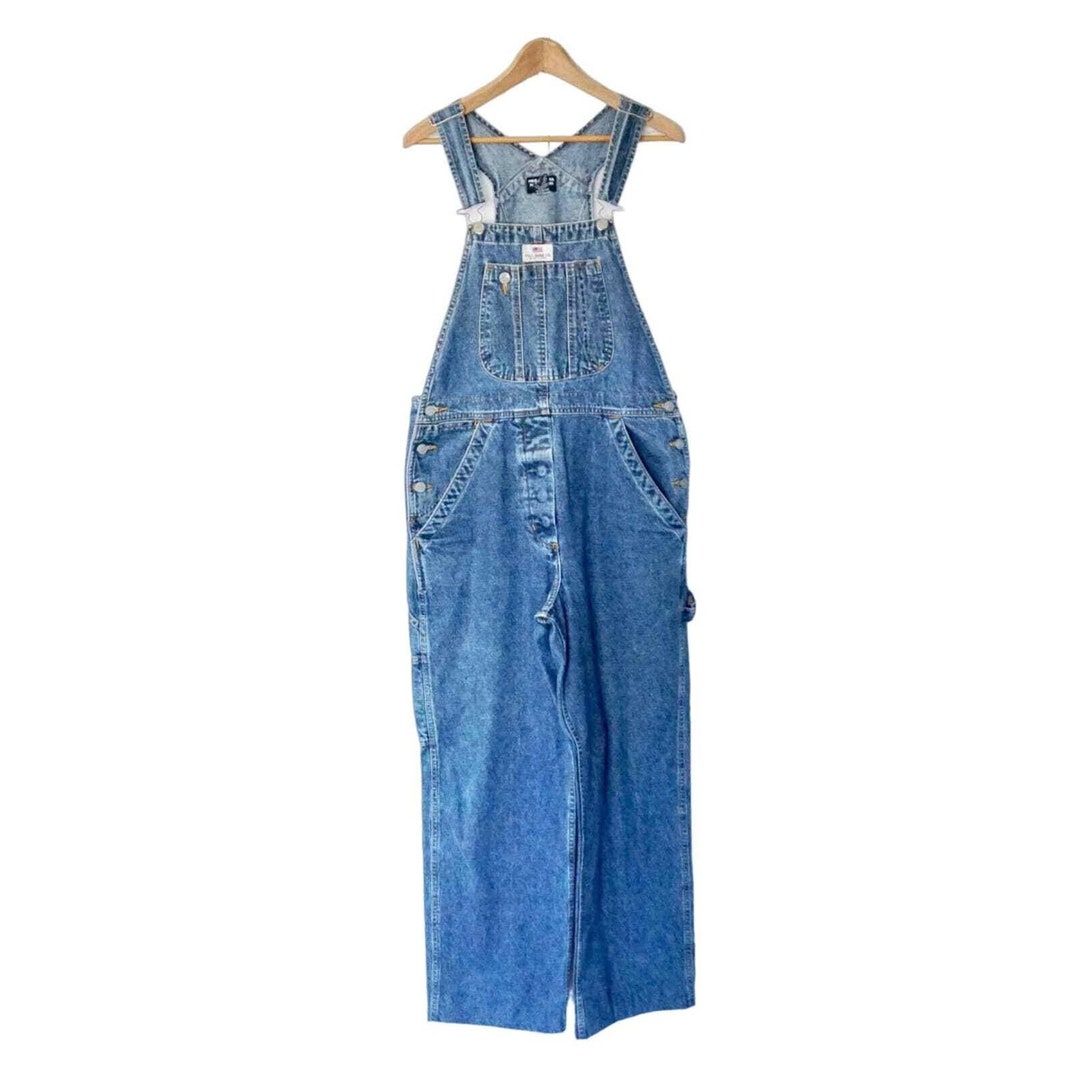 Vintage 90s Hip Hop Ralph Lauren Blue Denim OVERALLS Sz Med - Etsy