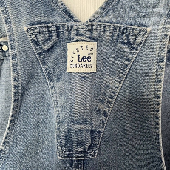 Vintage Lee Dungarees Riveted Blue Denim Button F… - image 3