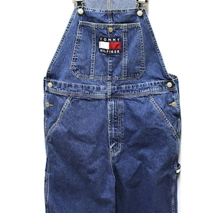 Vintage Lee Dungarees Riveted Blue Denim Button Fly Bib Overalls Size XL 80s 90s