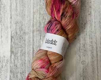 DESTASH  -lolodidit Sock Yarn in Caramel Apple colorway