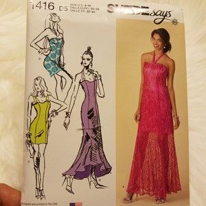 NEW Simplicity Suede Says Uncut Pattern 1416 D5 Size 4-6-8-10-124 Dress /sleeveless/strapless/casual Wear/formal Wear/petite 2014 - Etsy
