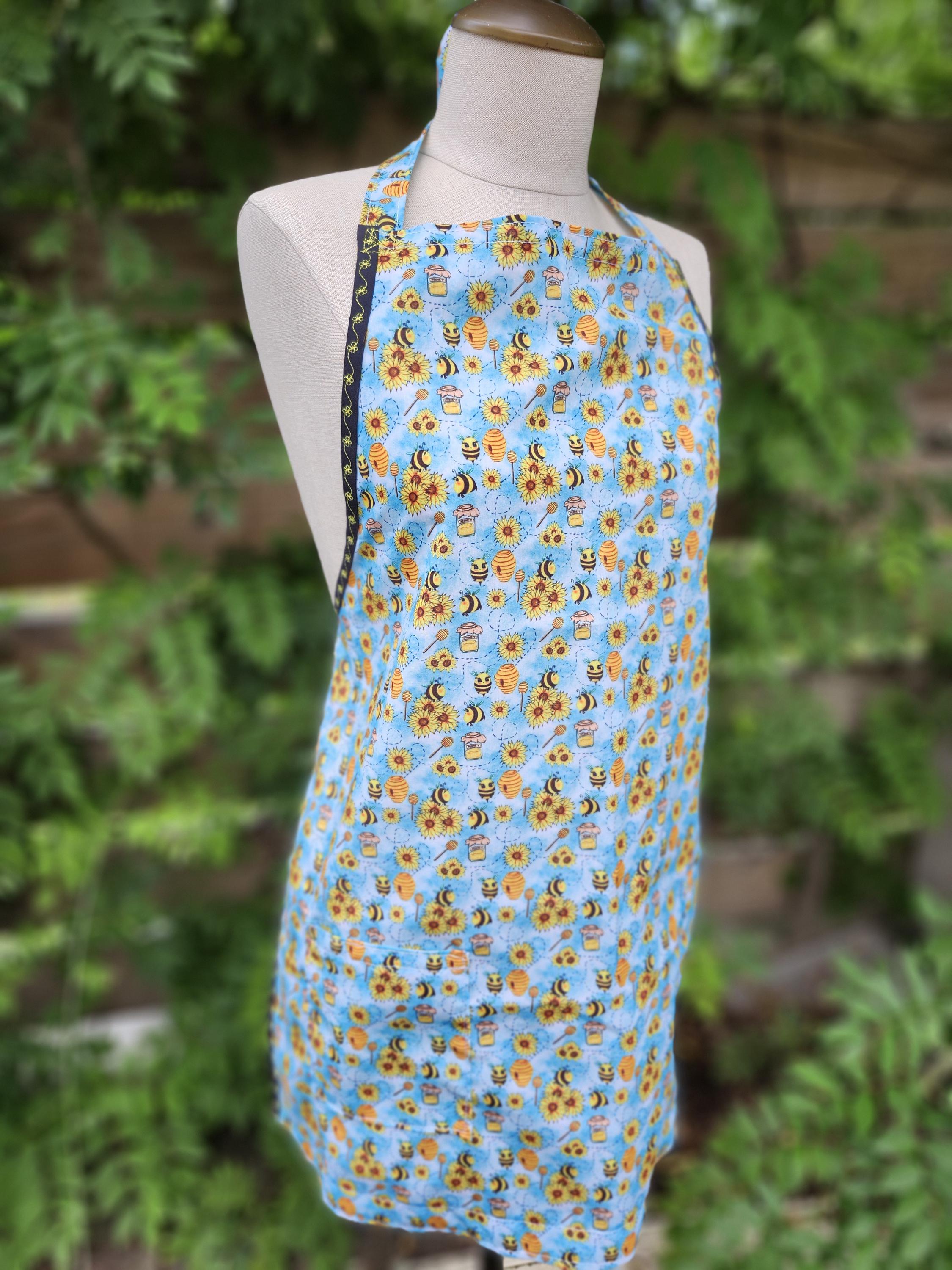 蜂と蜂蜜のプリントハンドメイドエプロン - Etsy 日本