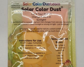 SolarColorDust Photochromic Pigments - UV Color Changing Powder 10 Gram