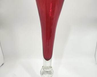 Vintage Rubinrote Glasvase