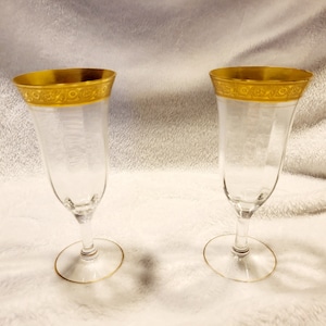 Beautiful Vintage 24K Gold encrusted Franciscan Champaigne glasses - Sold Separately