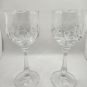 Vintage Set of 2 Mikasa Crystal Wine/Water Glasses