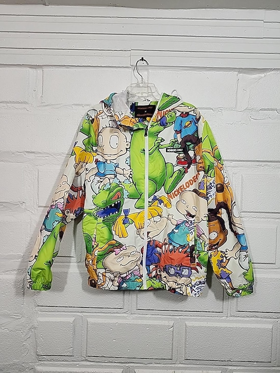 funny vintage 　オーダー品 Members Only Vintage Large Nickelodeon Rugrats Printed Windbreaker