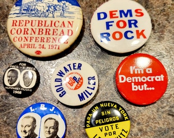 Choice of Vintage Political Button from Various Campaigns