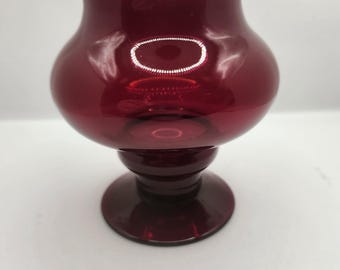 Vintage Ruby Red Glass Vase/Candle Holder