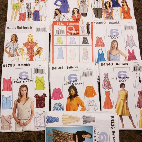 Choice of NEW uncut Butterick pattern one of 4136, 4443, 4684, 4799, 4800, 4985, 5044, 5331, 5431 or 5495 - Tops and Bottoms