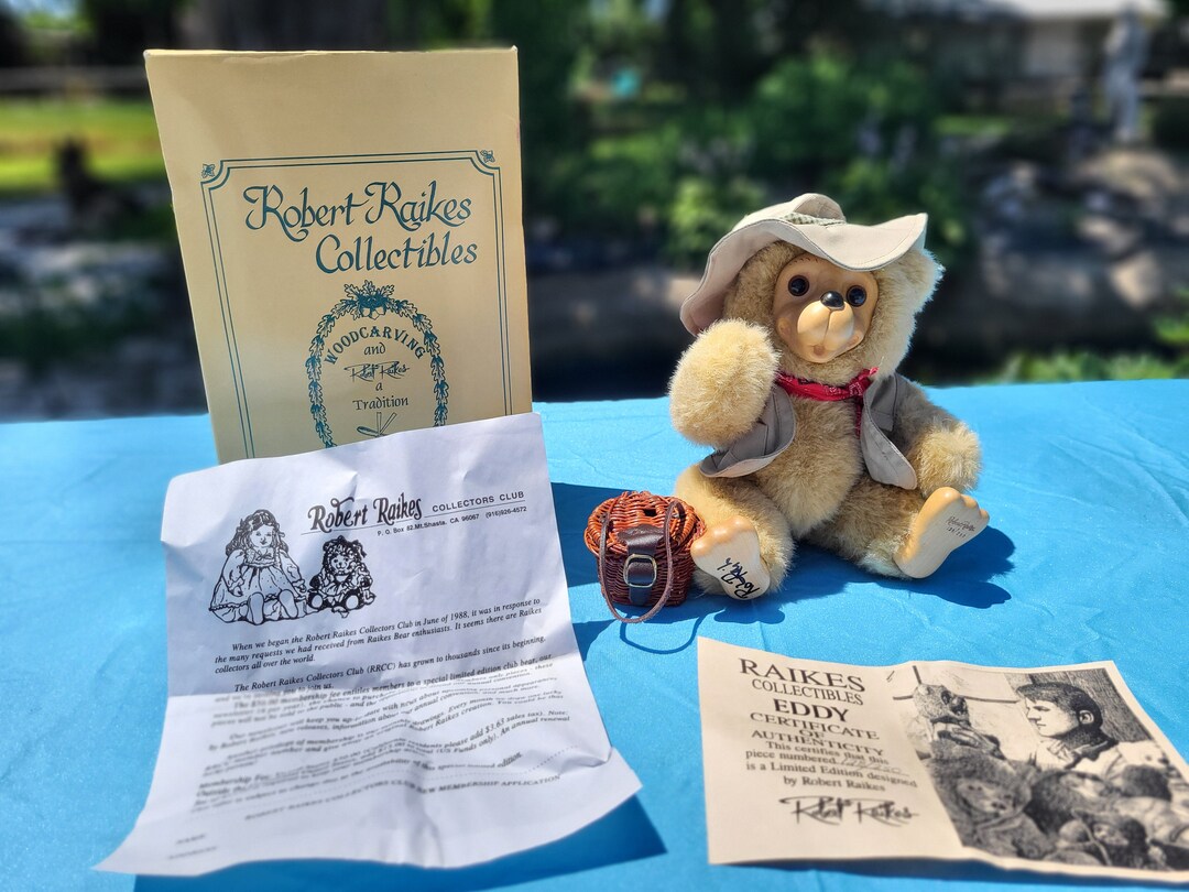 Rare Robert Raikes Collectibles Signed Wooden Eddy Bear - Etsy