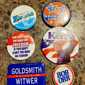 Choice of Vintage Political Button from Various Campaigns