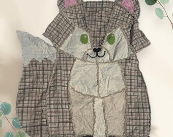 Handgemachte Plaid Print Fox geformte Lappen Decke