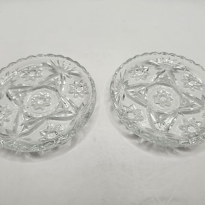 Set of 2 Vintage Anchor Hocking Clear Pressed Glass Dish