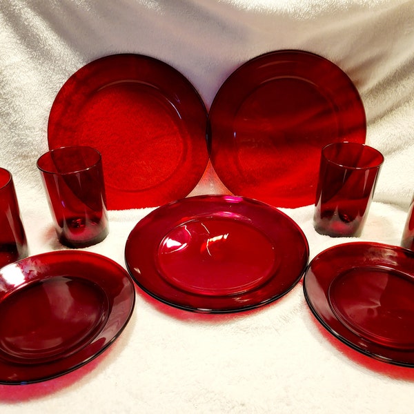 Vintage Cranberry Red Glassware - Choice