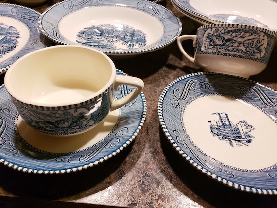 Vintage Currier & Ives by Royal Blue Willow Ware in Various