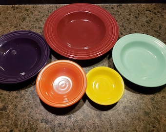 Choice of Vintage Homer Laughlin Fiesta Ware Wide Rim Bowl in various Sizes and Colors