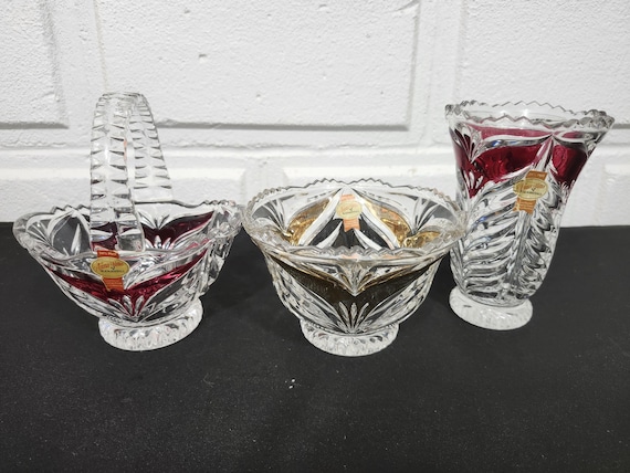 Anna Hutte/アンナヒュッテ　クリスタルコンポート　ヴィンテージ Choice of Vintage Anna Hutte Bleikristall Lead Crystal Piece - Etsy