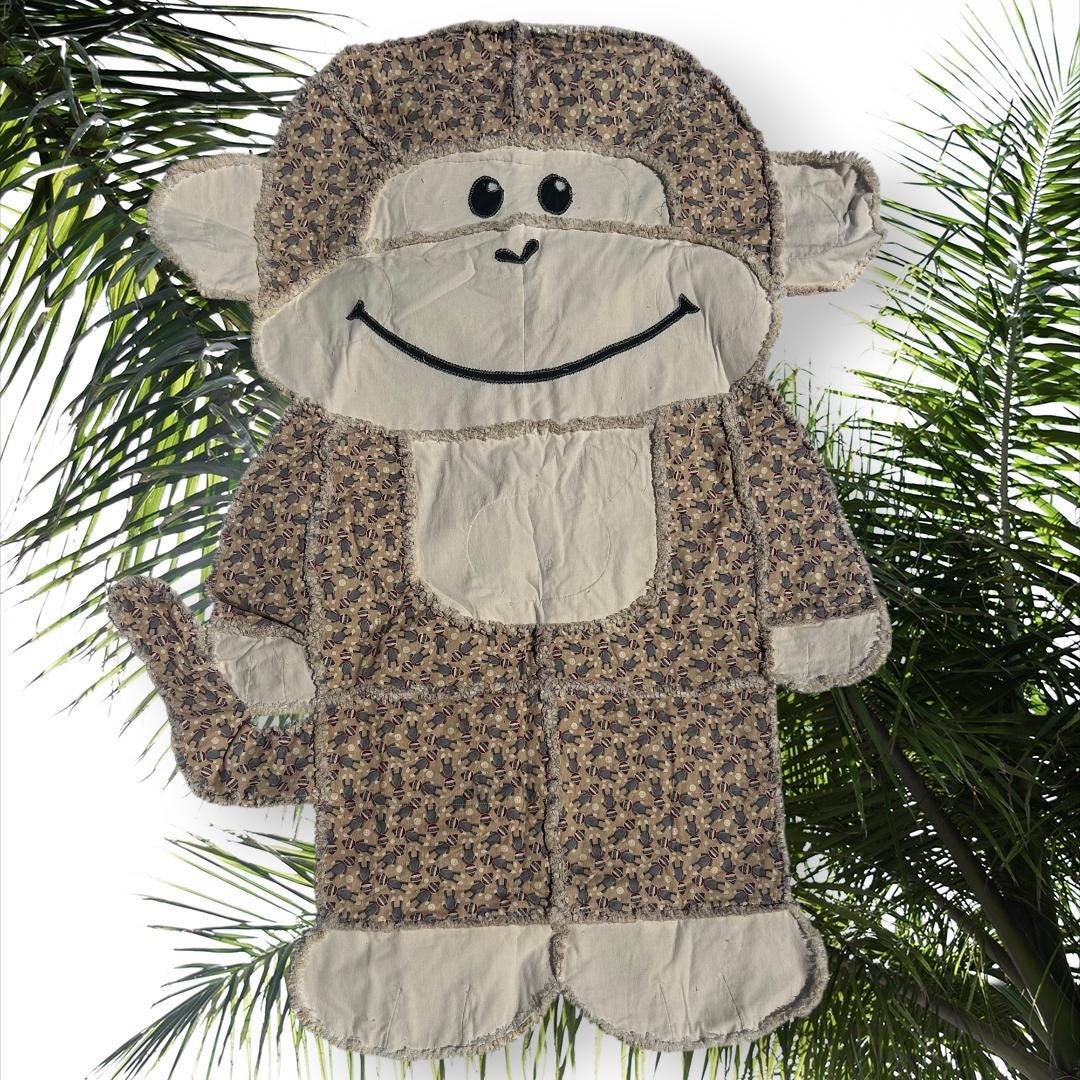 Monkey Rag Logo Handmade Monkey Shaped Rag Blanket - Etsy
