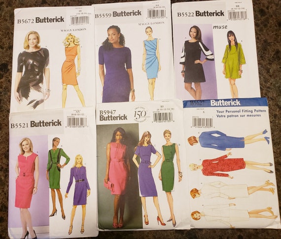 Choice of NEW uncut Butterick pattern one of 5521, 5522, 5559, 5627, 5672 or 5947 - Dresses