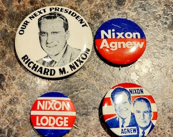 Choice of Vintage Political Button from Richard Nixon Campaign