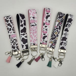 Choice of Cow Print Faux Leather Key Fob Wristlet