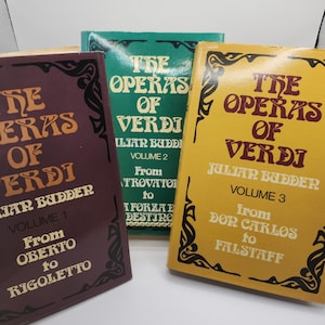 Vintage Copy of &quot;The Operas of Verdi&quot; Set of 3 Books by Julian Budder
