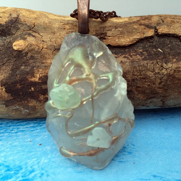 Sea Glass Necklace - Ocean Pendant - Sea Necklace - Mermaid Jewelry - OOAK Pendant