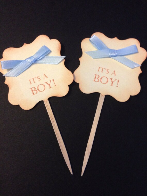 Items similar to It's a Boy Cupcake Topper on Etsy