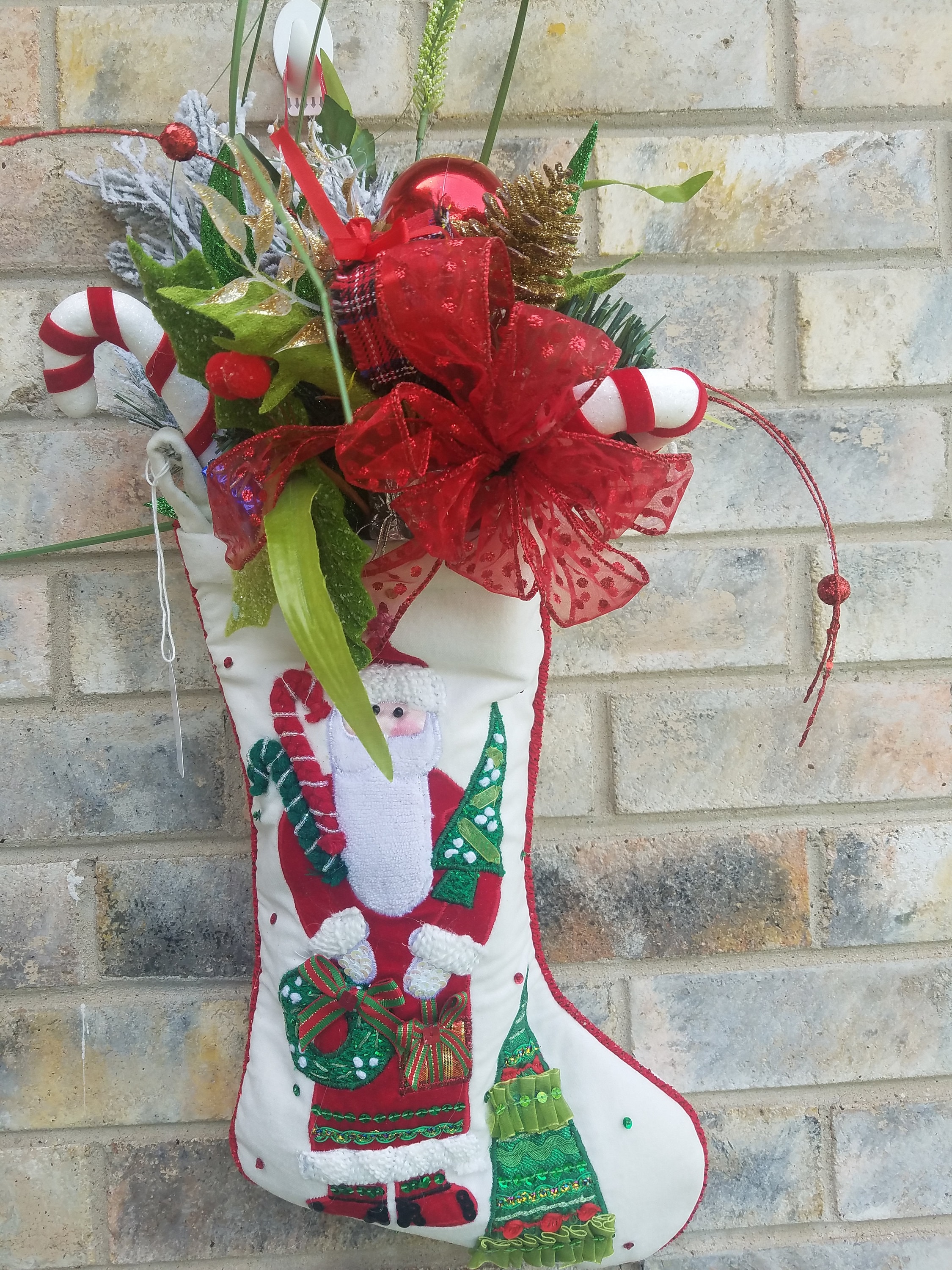 Christmas Santa Stocking Wall Hanging Etsy UK