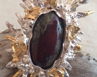 Silver and gold 'Supernova' Ring