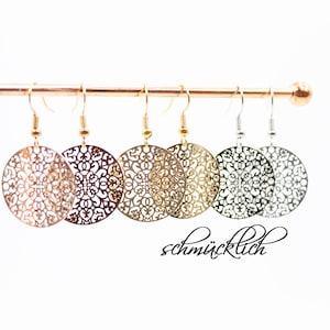 The finest boho earrings with mandala in silver or gold