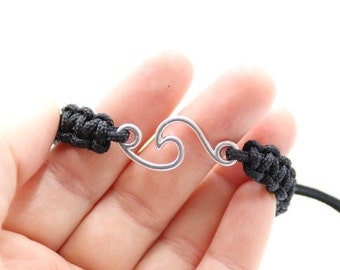 Hand-woven bracelet made of sail rope (1.9 mm) with sliding knot and shaft