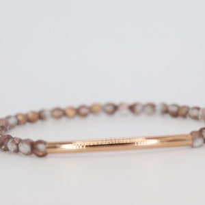 Glitzer Armbänder aus facettierten Glasperlchen in rosé/ roségold Bild 5