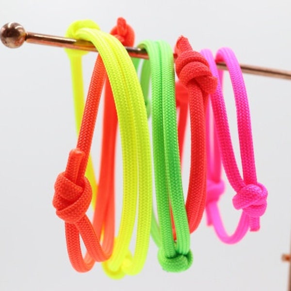 Bracelet corde à voile/surfeur (5 mm) aux couleurs fluo