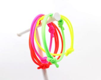 Bracelet de surfeur/corde à voile (5 mm) aux couleurs fluo