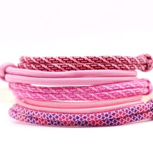 Sailing rope/surfer bracelet (5 mm) in pink and patterned