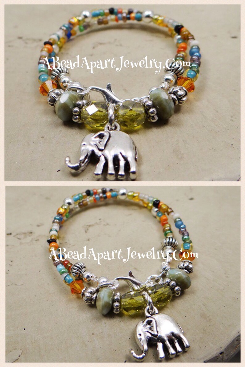 Anklet Ankle Bracelet Elephant Anklet Boho Anklet Beaded Etsy