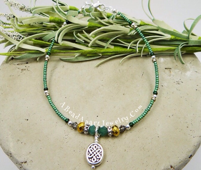Anklet Ankle Bracelet Celtic Anklet Irish Anklet Green Etsy