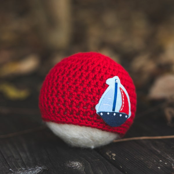 Newborn Simple Sailboat Nautical Hat Photography Prop