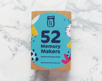 52 memory makers, gift for family, Fun family activity cards, boredom busters