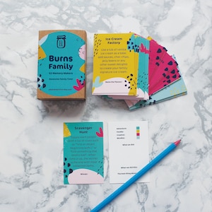 Personalised family gift, fun activity cards, 52 Memory Makers