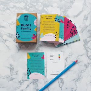 Regalo di famiglia personalizzato, carte di attività divertenti, 52 Memory Maker