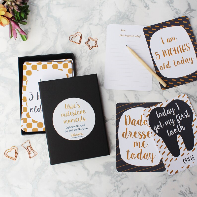personalised alternative baby milestone cards